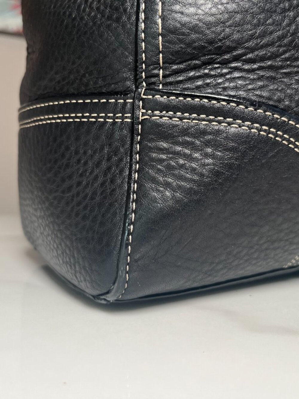 Coach Black Pebbled Leather Turnlock Tote Carryall F16960 EUC - Picture 8 of 16